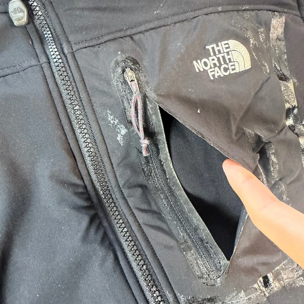 The North Face Summit Series Mens Black Softshell Fleece Lined Jacket Large